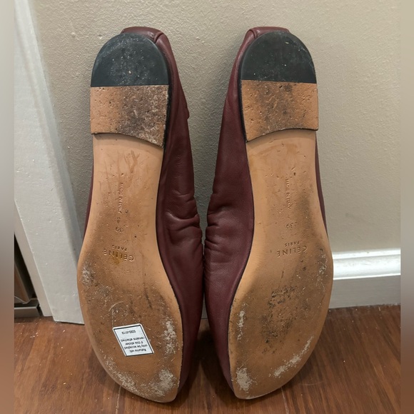 Old Céline burgundy leather bell ballet flats -size 39 - Picture 8 of 9